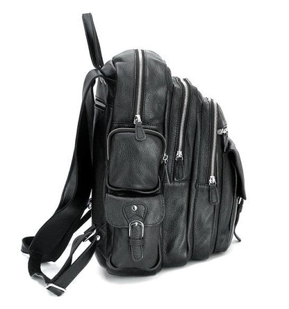 Mens Multi Pocket Leather Backpack