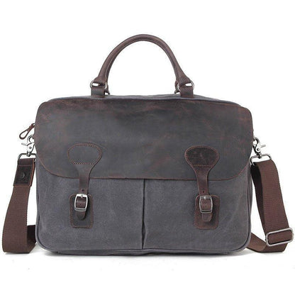 Woosir Mens Satchel Messenger Bag Canvas and Leather