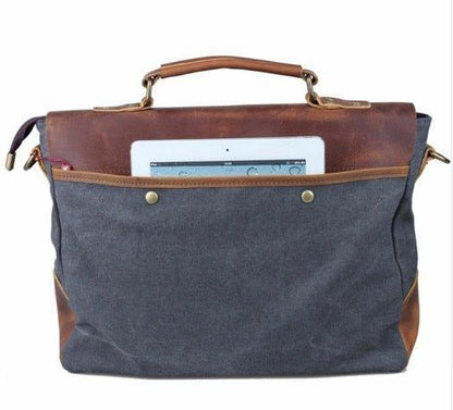 Messenger Bag Satchel Vintage Canvas Leather