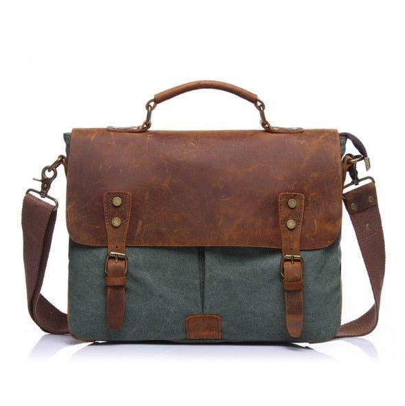 Messenger Bag Satchel Vintage Canvas Leather