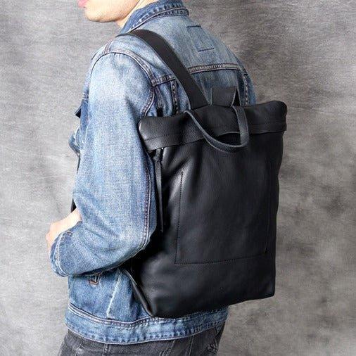 Woosir Minimalist Leather Backpack for Men