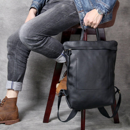 Woosir Minimalist Leather Backpack for Men