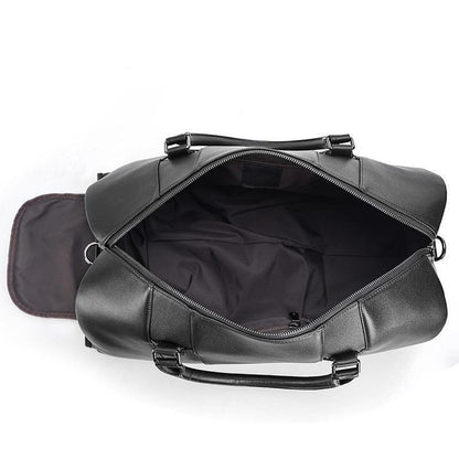 Woosir Modern Man Travel Bag Leather Black