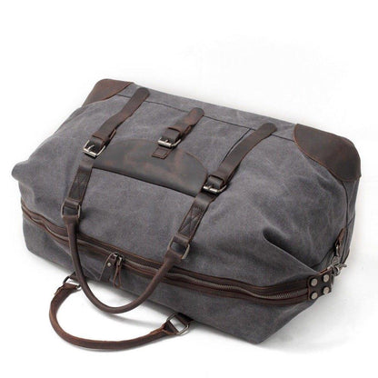 Oversized Travel Duffel Bag Canvas Leather