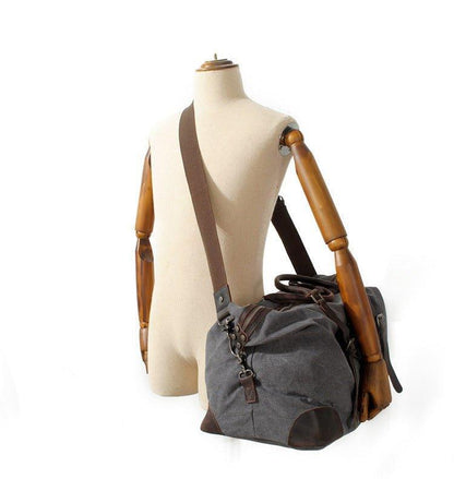 Oversized Travel Duffel Bag Canvas Leather