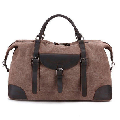 Oversized Travel Duffel Bag Canvas Leather