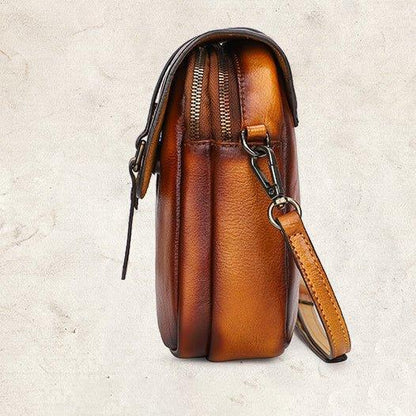 Vintage Leather Phone Pouch Bag Crossbody