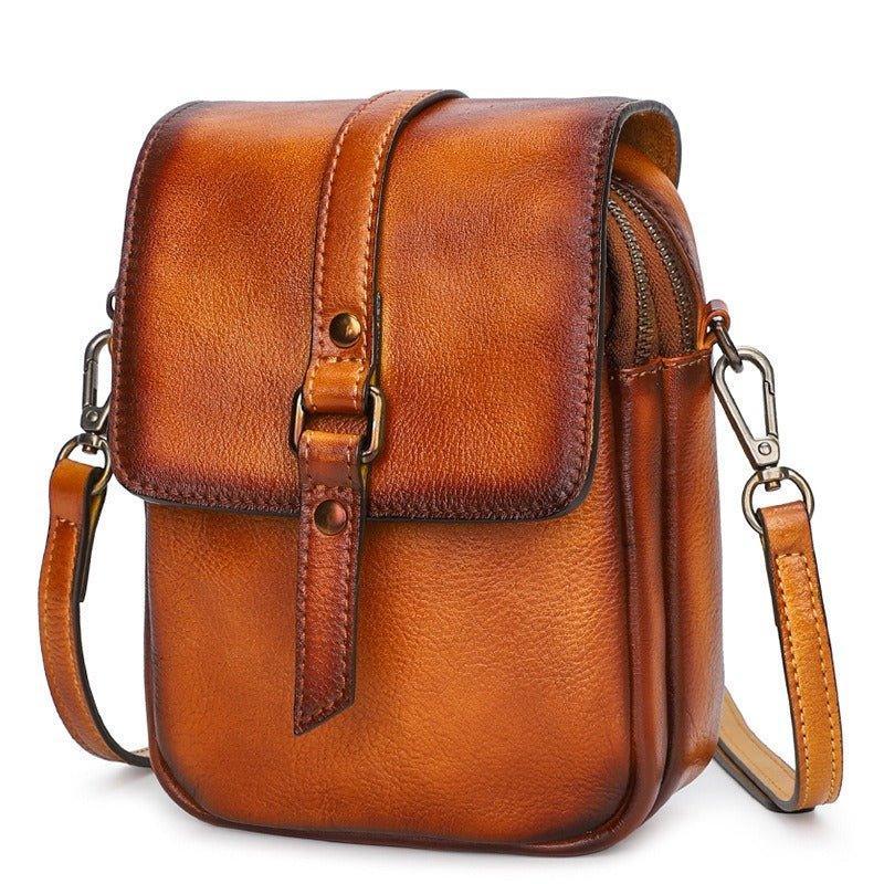 Vintage Leather Phone Pouch Bag Crossbody