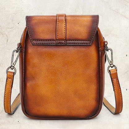 Vintage Leather Phone Pouch Bag Crossbody