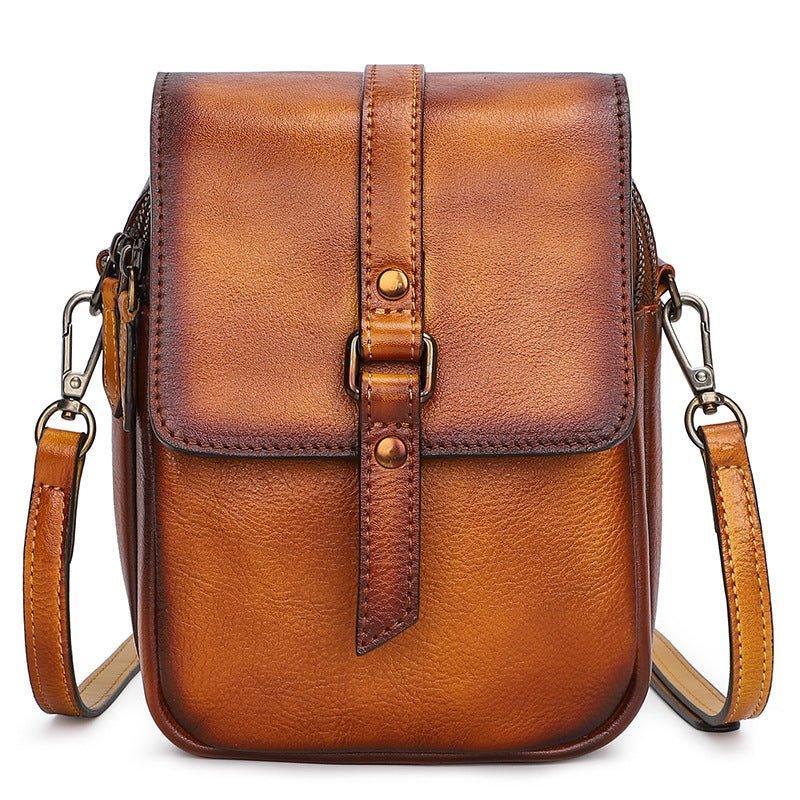 Vintage Leather Phone Pouch Bag Crossbody