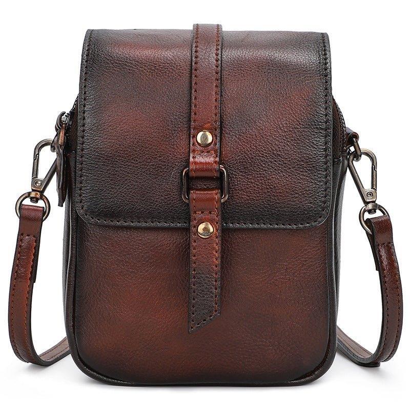 Vintage Leather Phone Pouch Bag Crossbody