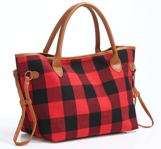 Woosir Plaid Handbags for Women Soft Flannel