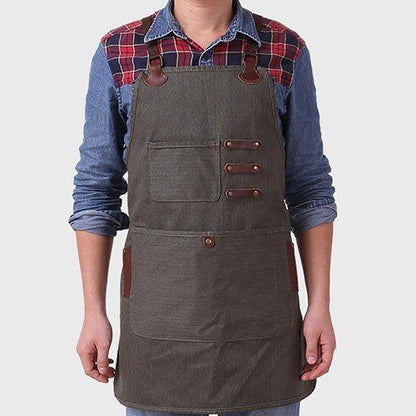 Woosir Quality Leather Work Apron With Pockets