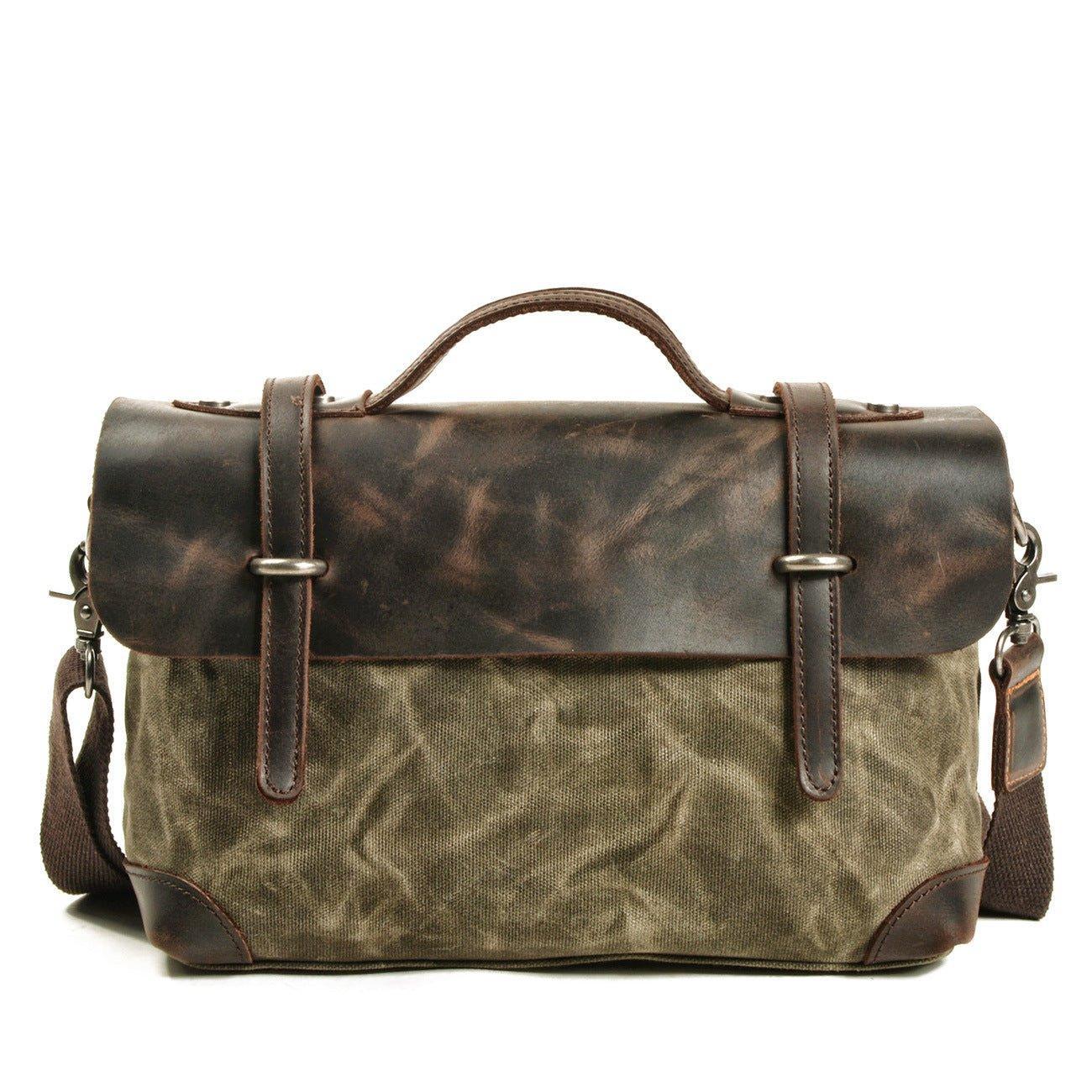 Woosir Retro Canvas Messenger Bag Briefcase Motorcycle Bags