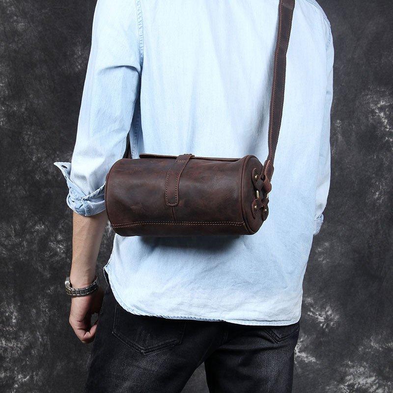 Woosir Retro Cylindrical Small Shoulder Bag Men Women