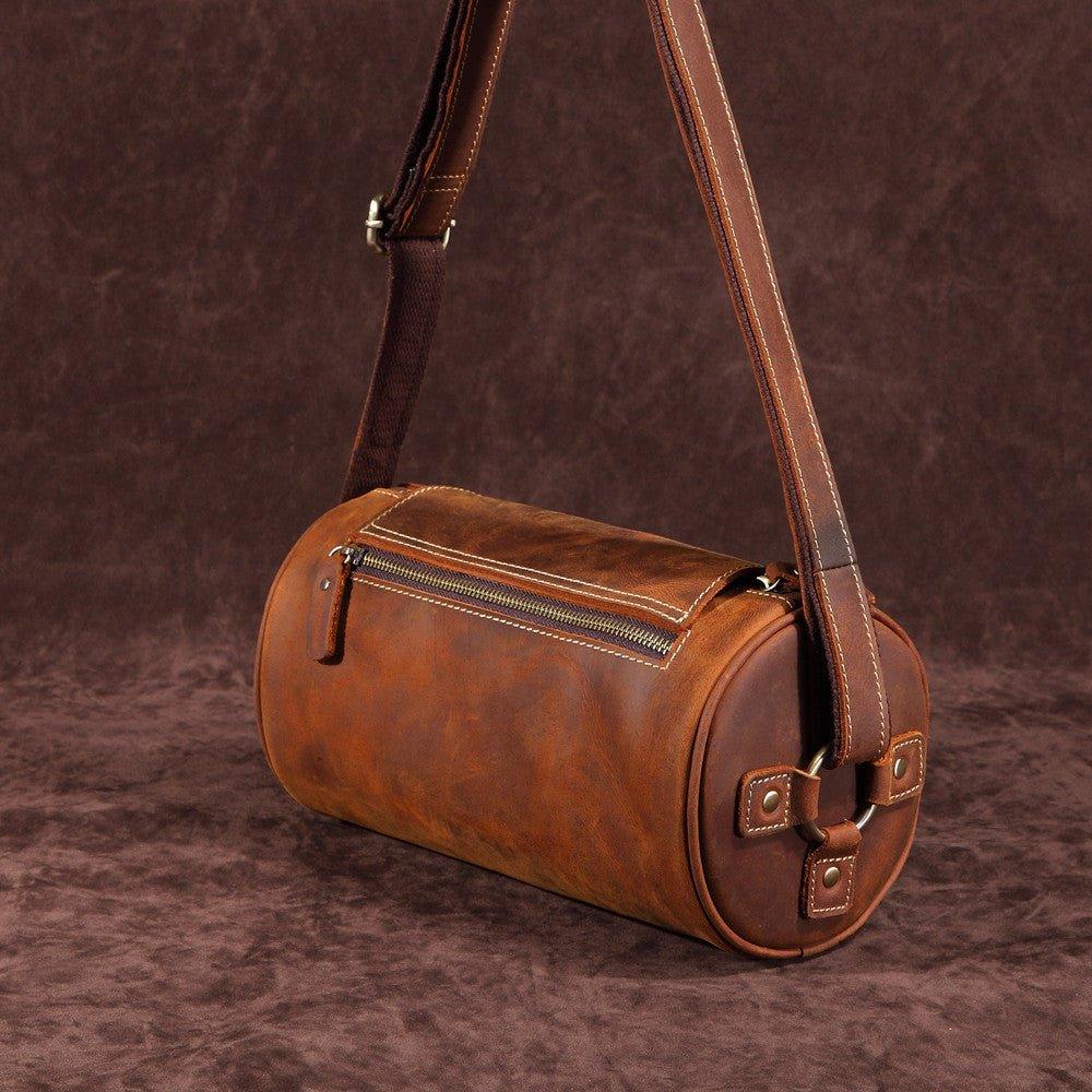 Woosir Retro Cylindrical Small Shoulder Bag Men Women