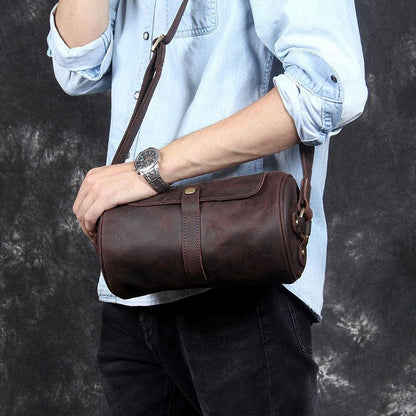 Woosir Retro Cylindrical Small Shoulder Bag Men Women