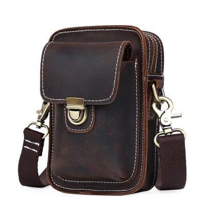 Woosir Retro Mens Waist Bag Genuine Leather