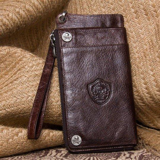 Woosir RFID Safe Leather Wallet with Wrist Strap