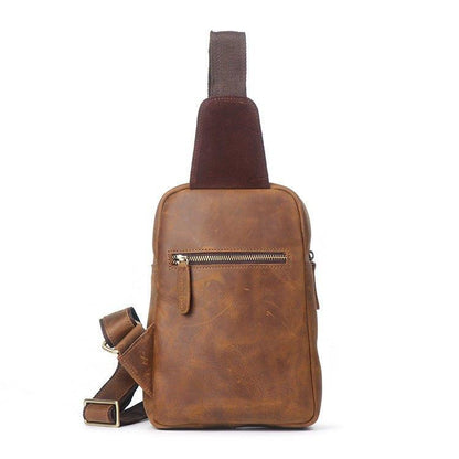 Small Mens Sling Bag in Leather