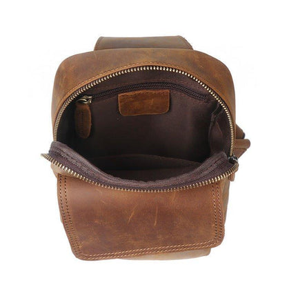 Small Mens Sling Bag in Leather