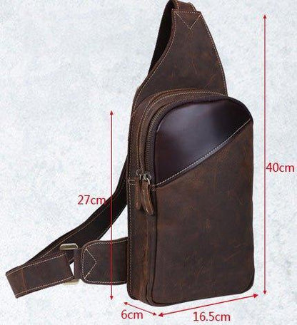 Sling Backpack Crossbody Leather