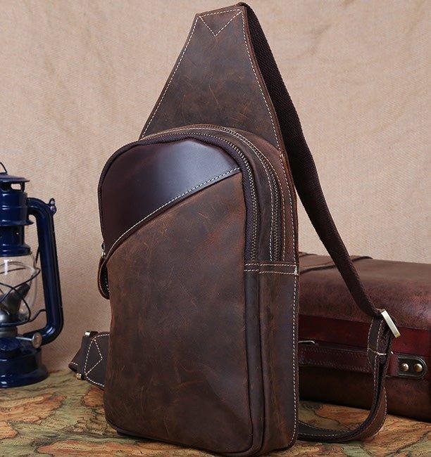 Sling Backpack Crossbody Leather