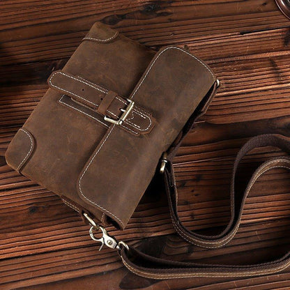 Woosir Small Leather Shoulder Bag Brown