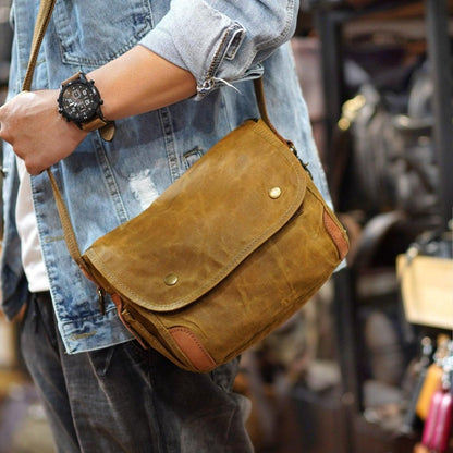 Small Messenger Bag Waxed Canvas Mens