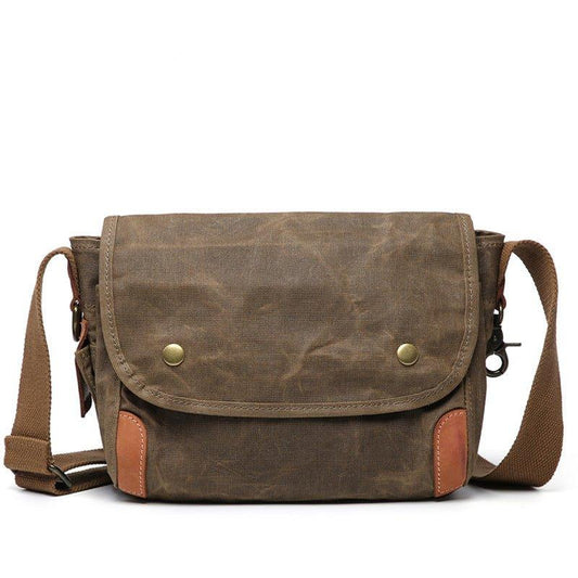 Small Messenger Bag Waxed Canvas Mens