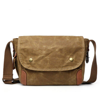 Small Messenger Bag Waxed Canvas Mens