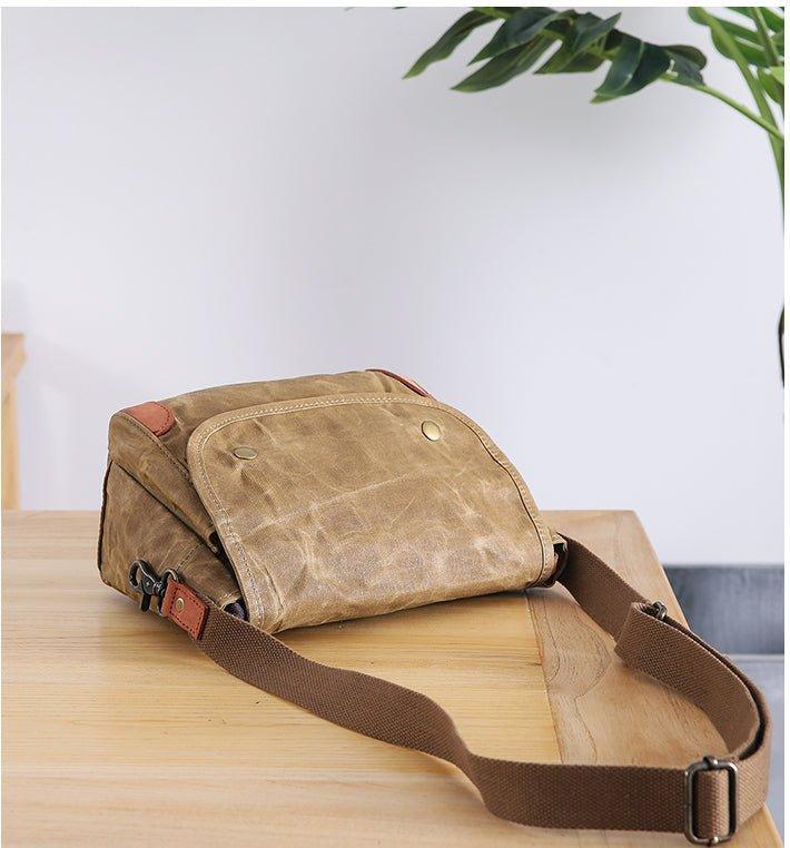 Small Messenger Bag Waxed Canvas Mens