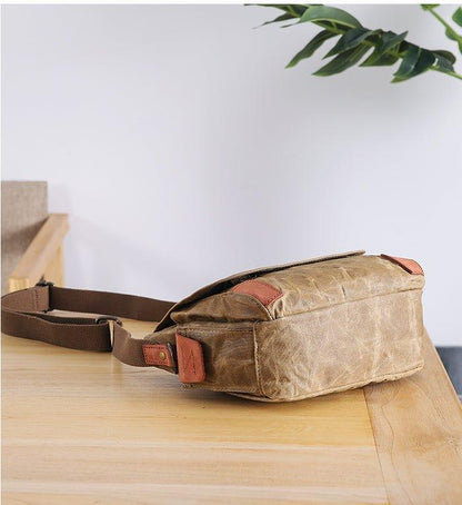 Small Messenger Bag Waxed Canvas Mens