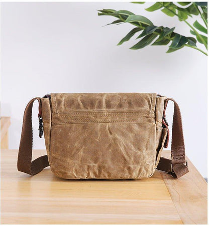 Small Messenger Bag Waxed Canvas Mens