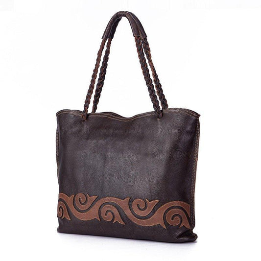 Woosir Soft Leather Large Tote with Zipper