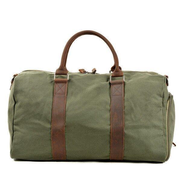 Waxed Canvas Duffle Bags with Shoe Compartment