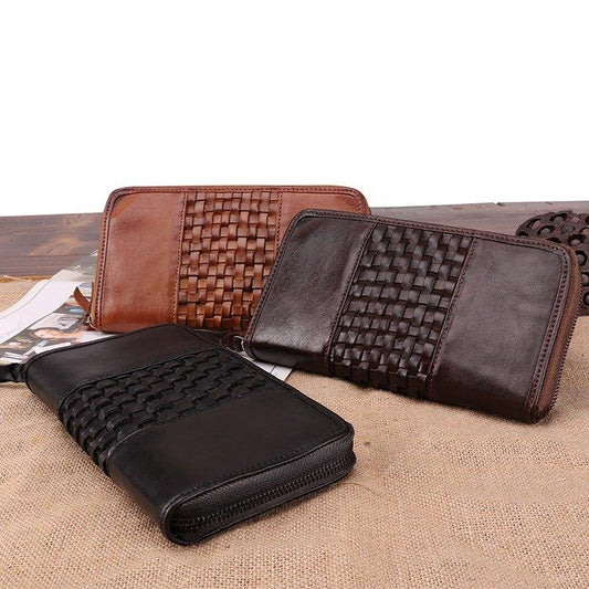 Woosir Vegetable Tanning Leather Mens Long Wallet