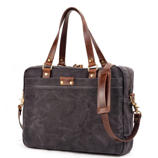 Woosir Vintage Canvas Briefcase Laptop Bag