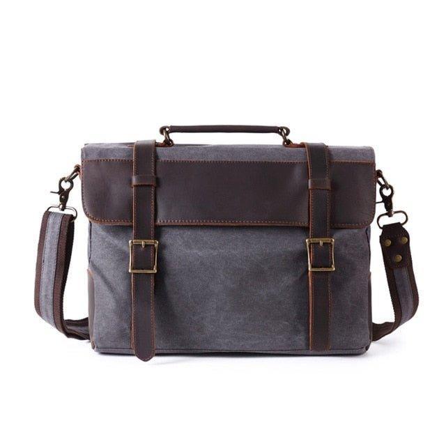 Vintage Canvas Genuine Leather Messenger Bag