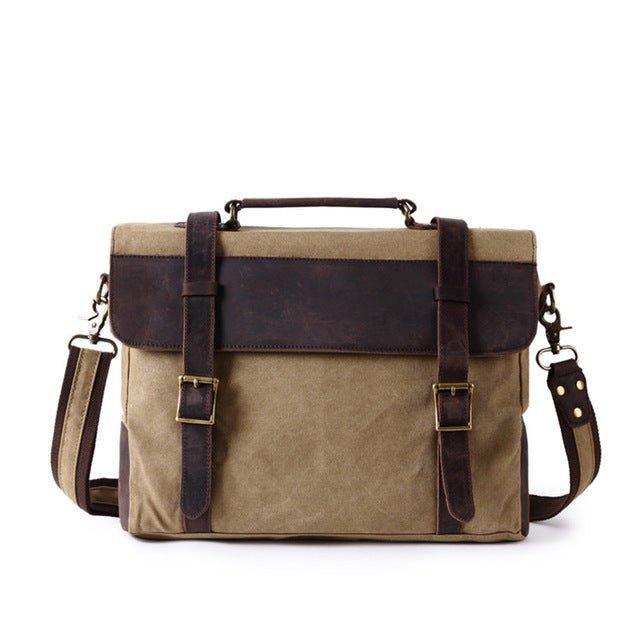 Vintage Canvas Genuine Leather Messenger Bag