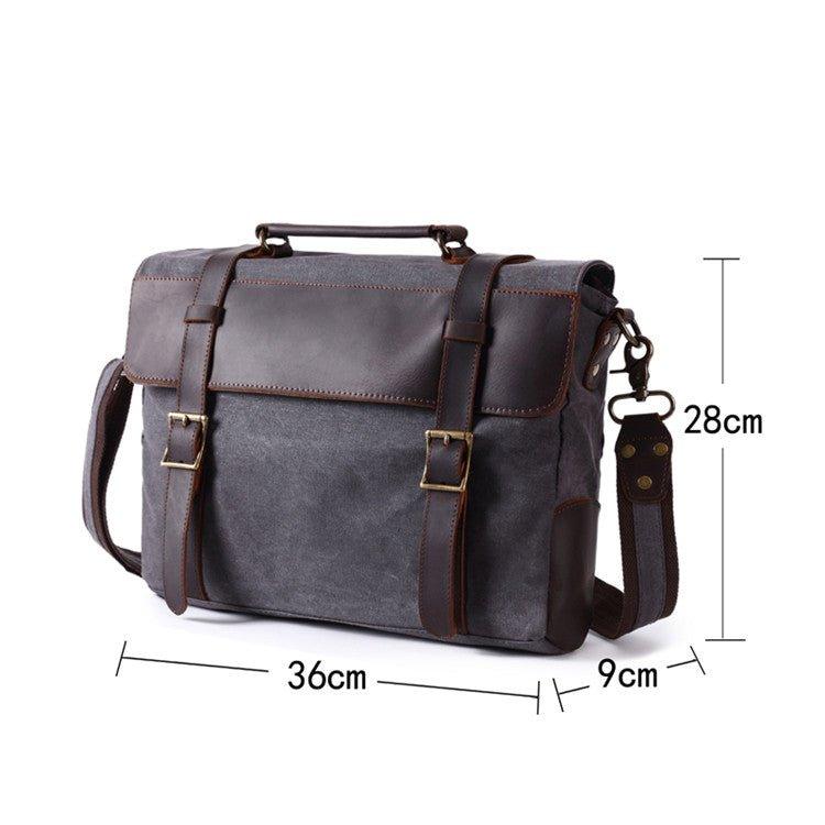 Vintage Canvas Genuine Leather Messenger Bag