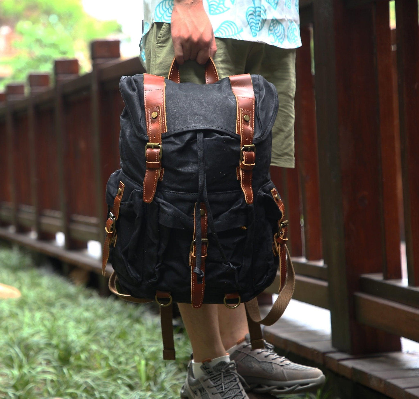 Vintage Wax Canvas Rucksack Backpack