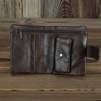 Woosir Vintage Cowhide Brushed Leather Wallet