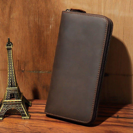 Woosir Vintage Cowhide Wallet Crazy Horse Leather