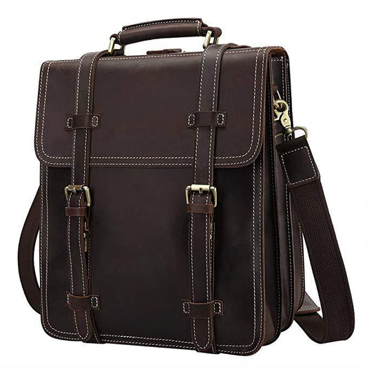Woosir Vintage Crazy Horse Genuine Leather Backpack