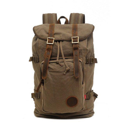 Vintage Drawstring Canvas Backpack Fit 17" Laptop