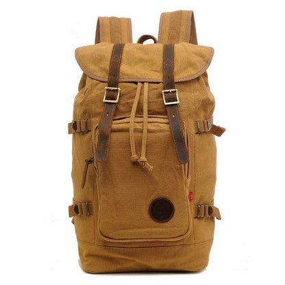 Vintage Drawstring Canvas Backpack Fit 17" Laptop