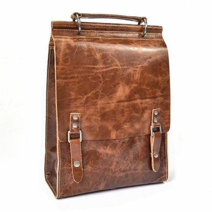 Woosir Vintage Leather College Backpacks Women Men