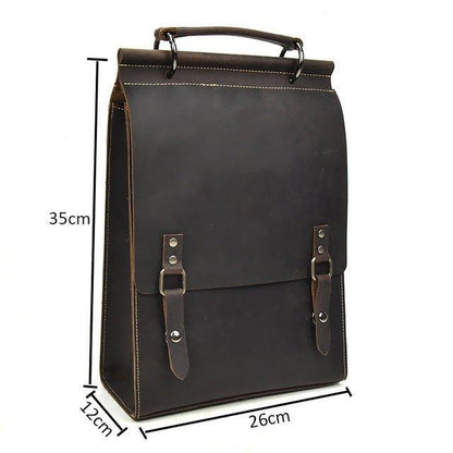 Woosir Vintage Leather College Backpacks Women Men