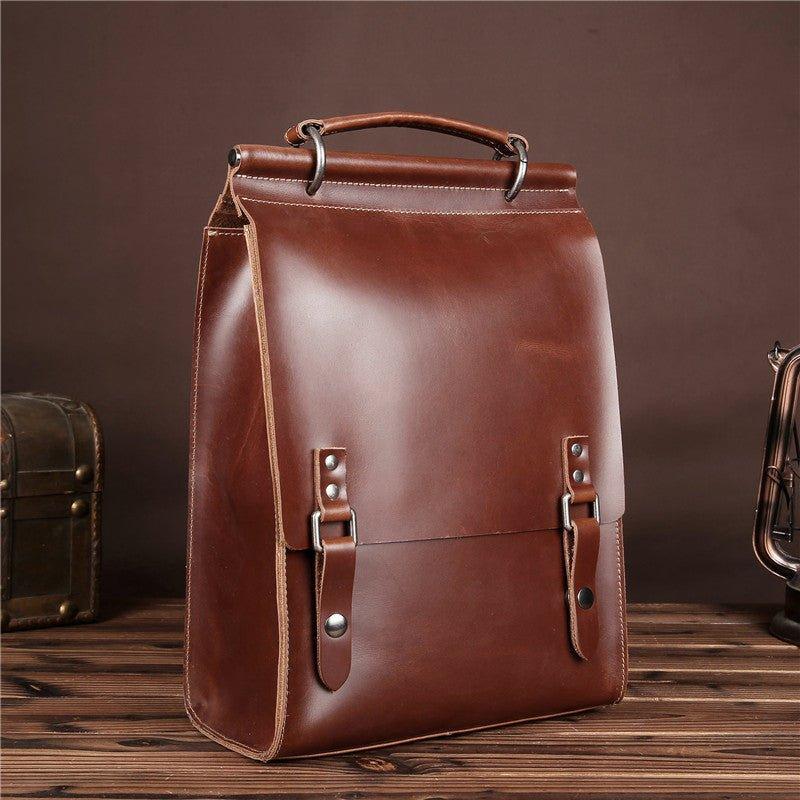 Woosir Vintage Leather College Backpacks Women Men